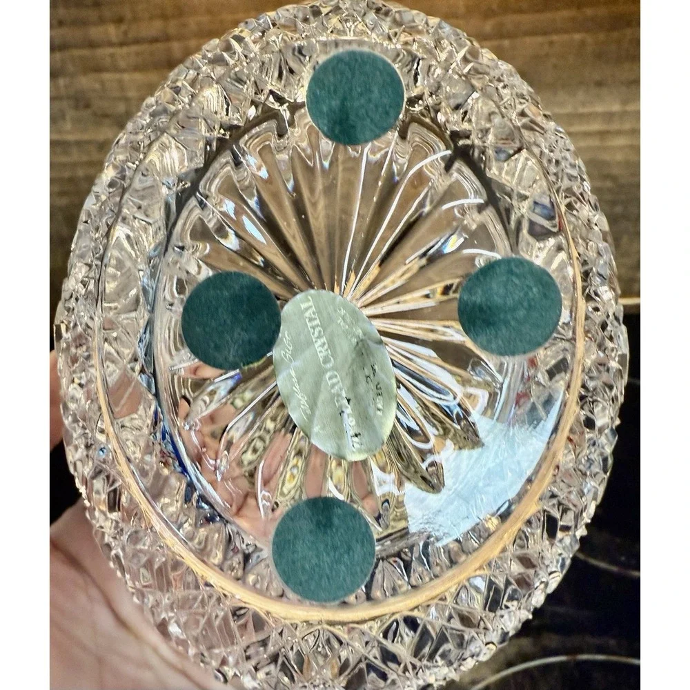 VTG Teleflora 24% Lead Crystal Clear Glass Czech Republic Floral Basket-stunning